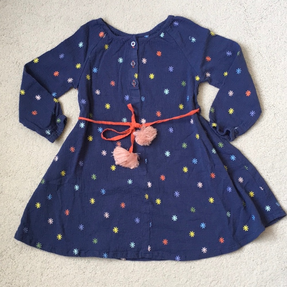 Girls Margherita Boho Embroidered Belted Dress 4